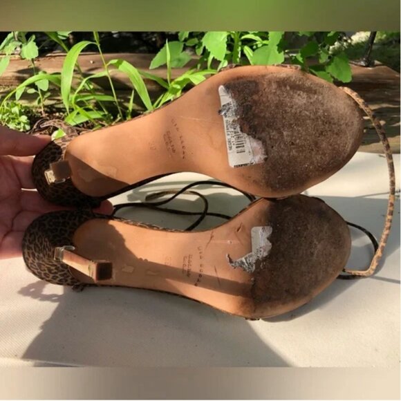 Mia Becar Animal Print Suede High Heel Lace Up Sandals size 39 US 9 - Picture 11 of 13